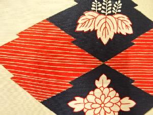 アンティーク　松皮菱に菊桐模様作り帯